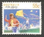 Stamps Australia -  kite flying