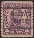 Stamps United States -  Abraham Lincoln 1923 3 centavos dent vert 9,5 perf