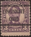 Sellos de America - Estados Unidos -  Abraham Lincoln 1923 3 centavos 11x10 perf