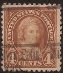 Stamps United States -  Martina Washington 1922  4 centavos 11 perF