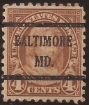 Stamps United States -  Martina Washington 1923  4 centavos 10 perf