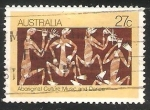 Stamps Australia -  Ceremonia indígena de Australia - canción, la música y la danza