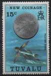 Stamps Oceania - Tuvalu -  PEZ  VOLADOR  Y  MONEDA