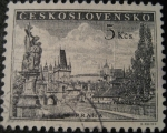 Stamps Czechoslovakia -  Charles Bridge and Prague Castle
