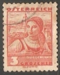 Stamps Austria -  Farmers wife on her way to the market - La mujer del granjero