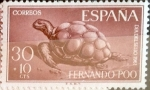Stamps Spain -  Intercambio m1b 0,30 usd 30 + 10 cents. 1961
