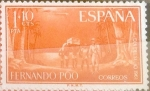 Stamps Spain -  Intercambio m2b 0,35 usd 1 pta. + 10 cents. 1961