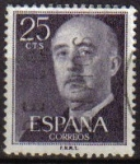 Stamps Spain -  ESPAÑA 1955 1146 Sello General Franco 25cts Usado