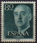 Stamps Spain -  ESPAÑA 1955 1152 Sello General Franco 80cts Usado