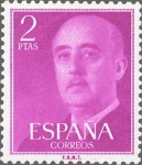 Stamps Spain -  ESPAÑA 1955 1158 Sello Nuevo General Franco 2pts sin goma