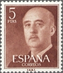 Stamps Spain -  ESPAÑA 1955 1160 Sello Nuevo General Franco 5pts