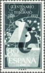 Stamps Spain -  ESPAÑA 1955 1181 Sello Nuevo I Centenario del Telégrafo 80cts.