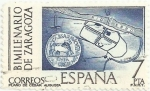 Stamps Spain -  BIMILENARIO DE ZARAGOZA. PLANO DE LA CIUDAD ROMANA. EDIFIL 2320