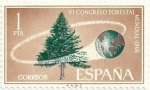 Stamps Spain -  VIº CONGRESO FORESTAL MUNDIAL. PINO Y GLOBO TERRÁQUEO. EDIFIL 1736
