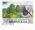 Stamps Mongolia -  arboles y piña