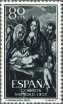 Stamps : Europe : Spain :  ESPAÑA 1955 1184 Sello Nuevo Navidad Sagrada Familia de El Greco