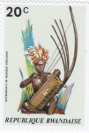 Stamps Rwanda -  instrumentos musicales africanos