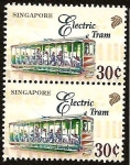 Stamps : Asia : Singapore :  Transportes Colectivos - Tranvía