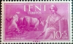 Stamps Spain -  Intercambio cr2f 0,25 usd 10 + 5 cents. 1955