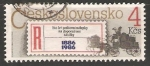 Sellos de Europa - Checoslovaquia -  Registration label and mail coach