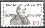 Stamps Germany -  Nacimiento Bicentenario de Friedrich List 1789-1846 (economista).