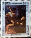 Stamps : America : Cambodia :  Intercambio 0,20 usd 50 cent. 1984