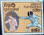 Stamps : America : Cambodia :  Intercambio 0,20 usd 0,80 r. 1987