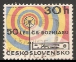 Stamps Czechoslovakia -  50 years of broadcasting - 50 años de radiodifusion