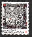 Stamps France -  Window of Vieira da Silva - Church of St. Jacques de Reims