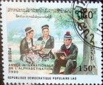 Stamps Laos -  Intercambio 0,95 usd 150 k. 1990