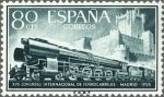 Stamps Spain -  ESPAÑA 1958 1234 Sello Nuevo Congreso Ferrocarriles 80cts