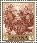Stamps Spain -  ESPAÑA 1959 1244 Sello Nuevo Pintor Diego Velázquez La Coronación de la Virgen 1pta
