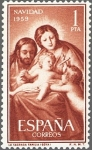 Stamps Spain -  ESPAÑA 1959 1253 Sello Nuevo Navidad Goya Sagrada Familia 1pta