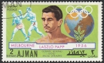Stamps United Arab Emirates -  Ajman - Campeón de boxeo, Laszlo Papp