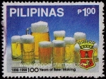Sellos del Mundo : Asia : Filipinas : Centenario cerveza San Miguel