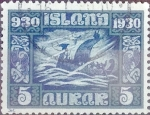 Stamps Europe - Iceland -  Intercambio jxa 10,00 usd 5 aurar 1930