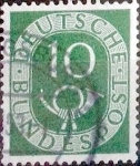 Sellos de Europa - Alemania -  Intercambio 0,20 usd 10 pf. 1951