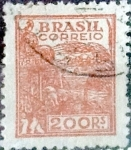 Stamps : America : Brazil :  Intercambio 0,35 usd  200 reales 1941