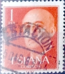 Stamps Spain -  Intercambio ma4xs 0,20 usd 1 pta. 1954