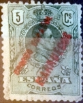 Stamps Spain -  Intercambio jxi 0,25 usd 5 cents. 1909