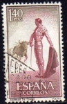 Sellos de Europa - Espa�a -  ESPAÑA 1960 1262 Sello Fiesta Nacional Toros Torero Citando al Toro Usado