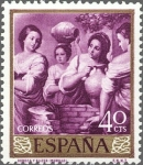 Stamps Spain -  ESPAÑA 1960 1271 Sello Nuevo Bartolomé Esteban Murillo Rebeca y Elizer 40c c/trazas oxido