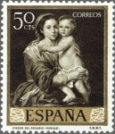 Stamps Spain -  ESPAÑA 1960 1272 Sello Nuevo Bartolomé Esteban Murillo Virgen del Rosario 50c c/trazas oxido