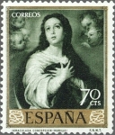 Stamps Spain -  ESPAÑA 1960 1273 Sello Nuevo Bartolomé Esteban Murillo Inmaculada Concepción 70c c/trazas oxido