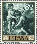 Stamps Spain -  ESPAÑA 1960 1274 Sello ** Bartolomé Esteban Murillo Niños de la Concha 80c