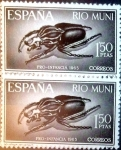 Stamps Spain -  Intercambio 0,50 usd 2 x 1,50 ptas. 1965