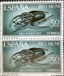Stamps Spain -  Intercambio 0,50 usd 2 x 50 cents. 1965