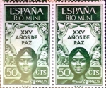Stamps Spain -  Intercambio 0,50 usd 2 x 50 cents. 1964