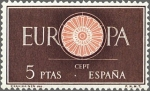 Stamps Spain -  ESPAÑA 1960 1295 Sello Nuevo Europa CEPT Rueda de 19 radios simbolo