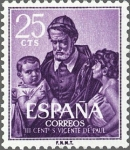 Stamps Spain -  ESPAÑA 1960 1296 Sello Nuevo III Cent. Muerte San Vicente de Paul Yv977